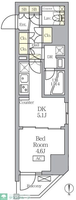 アジールコート王子の物件間取画像