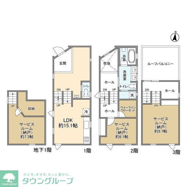 奥沢１丁目貸家の物件間取画像