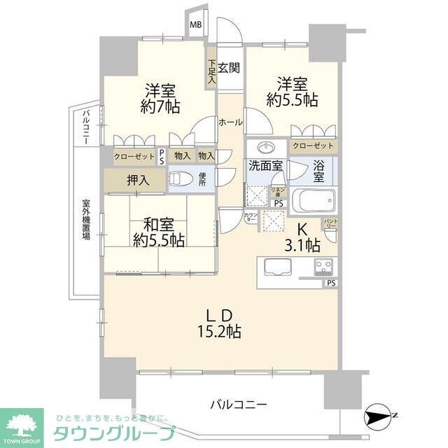 レーベンリヴァーレ町田ルージアタワー（０２０５５４）の物件間取画像