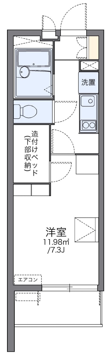 レオパレスディアコートＦの物件間取画像