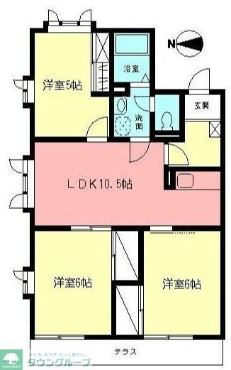 グレイスコートD棟の物件間取画像