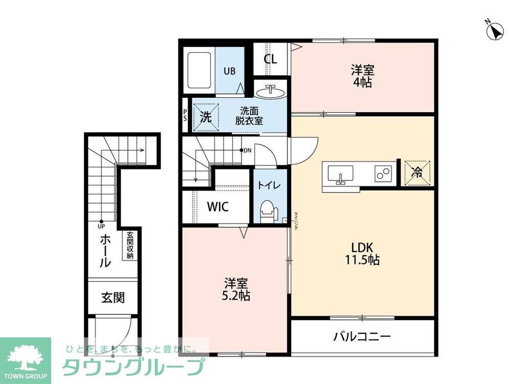 リーブルファイン相模原中央区中央の物件間取画像
