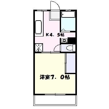 伏見ハイツＡの物件間取画像