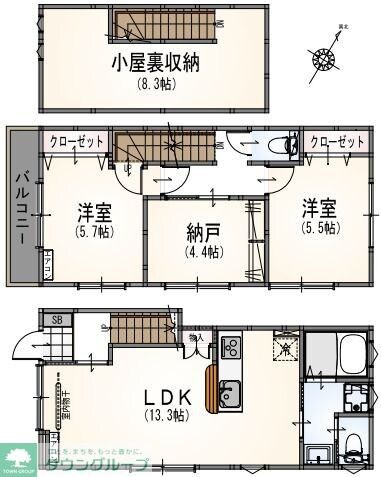 （仮）サンライズ国立IIの物件間取画像