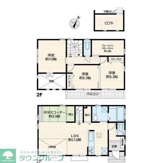 散田町４丁目貸家の物件間取画像