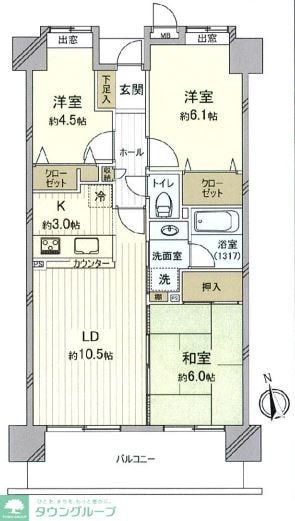 ハイホーム立川錦町参番館の物件間取画像