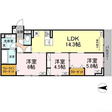 Dスクエア本町の物件間取画像