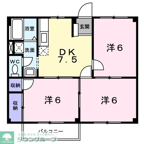 アーバンドエル２１Ｂの物件間取画像