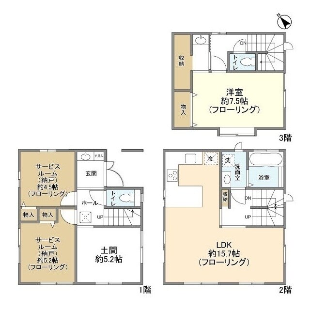 天神町２丁目貸家２号棟の物件間取画像