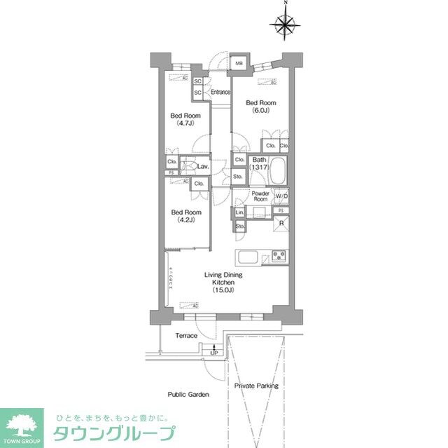 コンフォリア・リヴ八坂富士見の物件間取画像