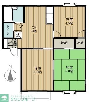 グランドールコートB棟の物件間取画像