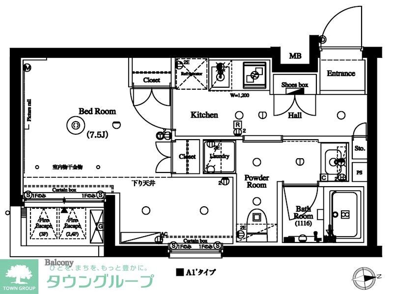 ＡＸＡＳ　ＧＡＬＬＥＲＩＡ　ＲＥＳＩＤＥＮＣＥ東高円寺の物件間取画像