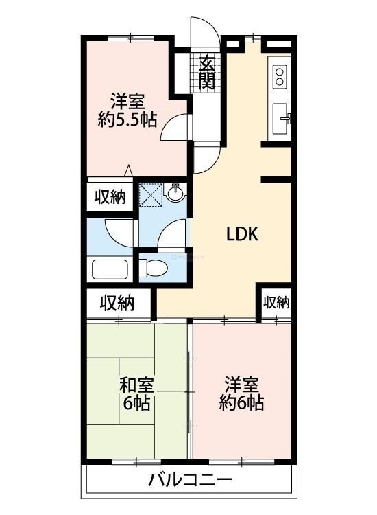 第６パールメゾン海老原の物件間取画像