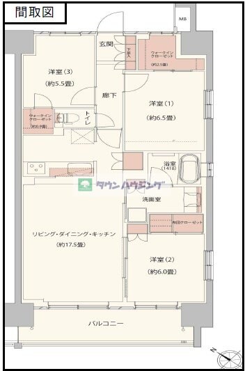 クレストフォルム柏サウスウイングの物件間取画像