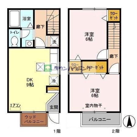 コーポ双伸の物件間取画像