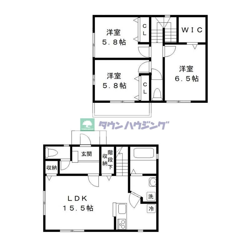 根戸戸建貸家　Ａ棟の物件間取画像