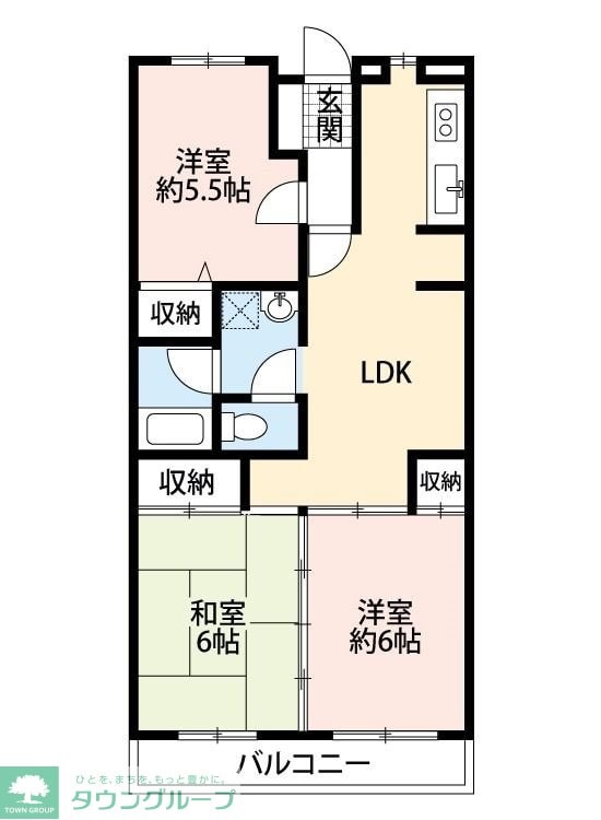 第６パールメゾン海老原の物件間取画像