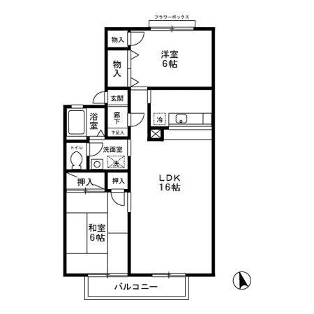 コーポリンクル　Ａの物件間取画像