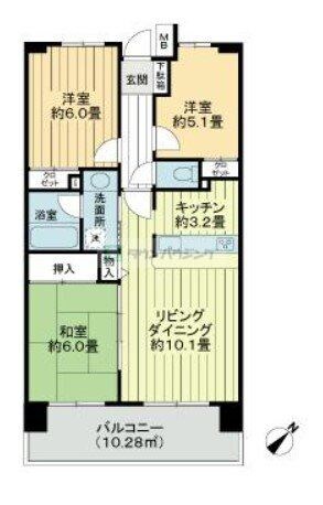 ライオンズマンション柏第２の物件間取画像