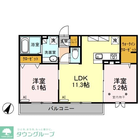 ロイジェントパークスレイクタウン II　Ｋの物件間取画像