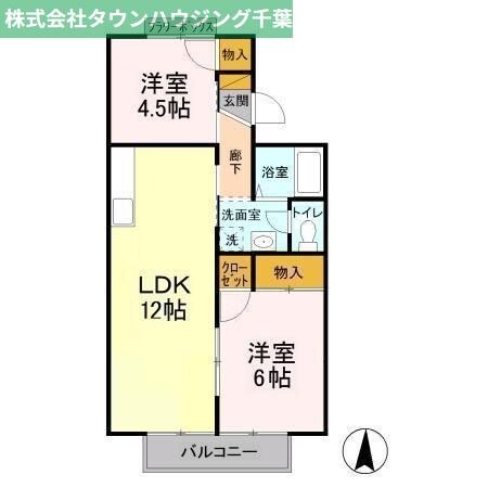 サンモールおゆみ野　Ｂの物件間取画像