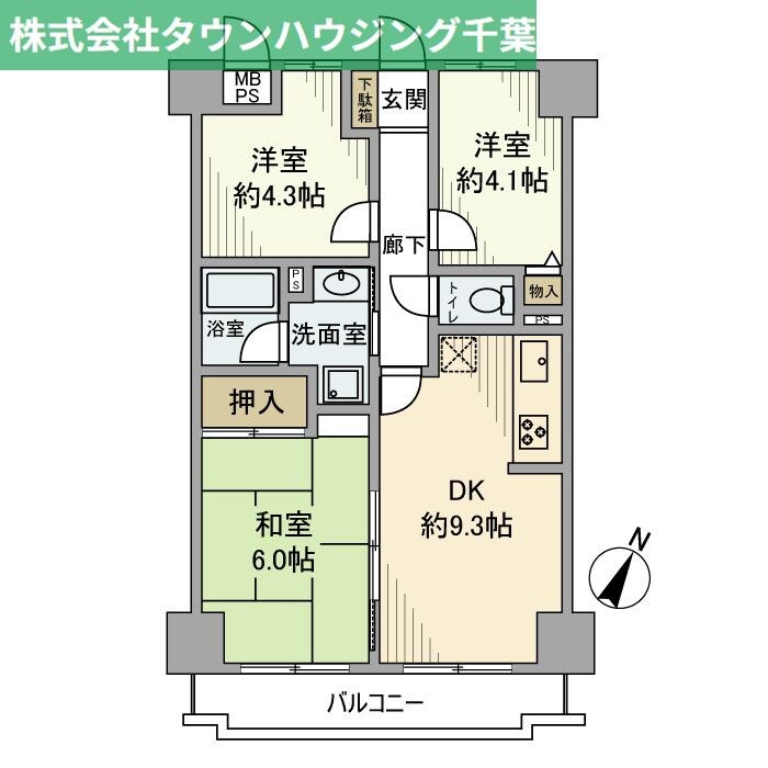 ライオンズマンション稲毛第二の物件間取画像