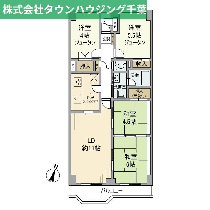 千葉サニータウンマンション棟の物件間取画像