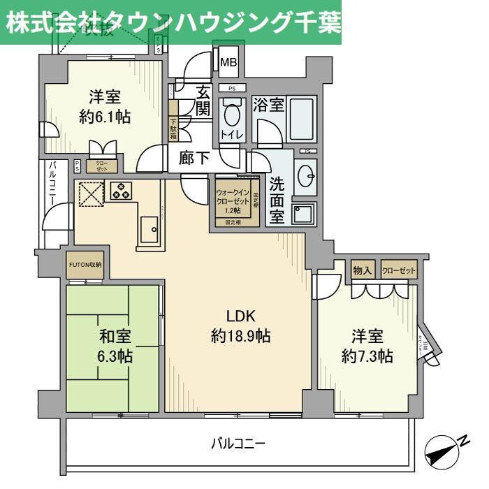 リノマークス津田沼の物件間取画像