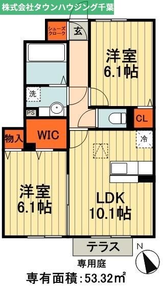 ハーリンガムコート都賀Ｃの物件間取画像