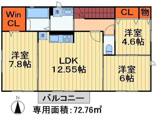 ハピネス佐倉の物件間取画像