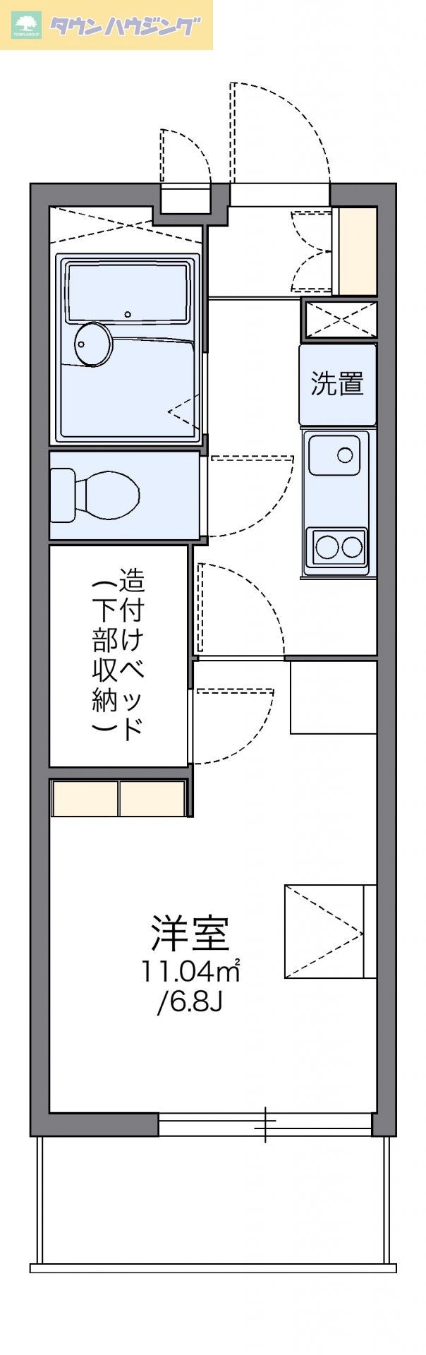 レオパレスドエルシンヤマの物件間取画像