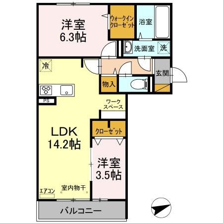 プランドール　Aの物件間取画像