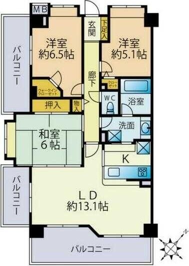 ダイアパレス幕張本郷ウィンダムヒルの物件間取画像