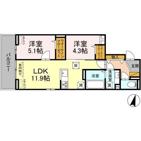 D-ROOM穴川IIIの物件間取画像