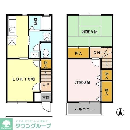 ハイム六通　II番館の物件間取画像