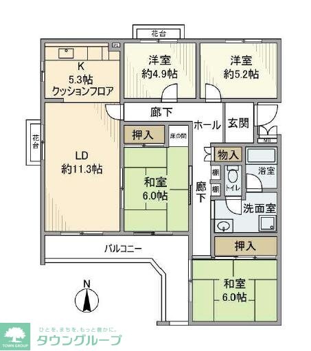 エステート上水本町６号棟の物件間取画像