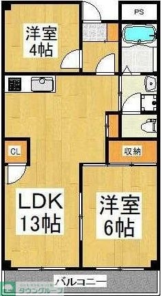 ハイツ久米川の物件間取画像