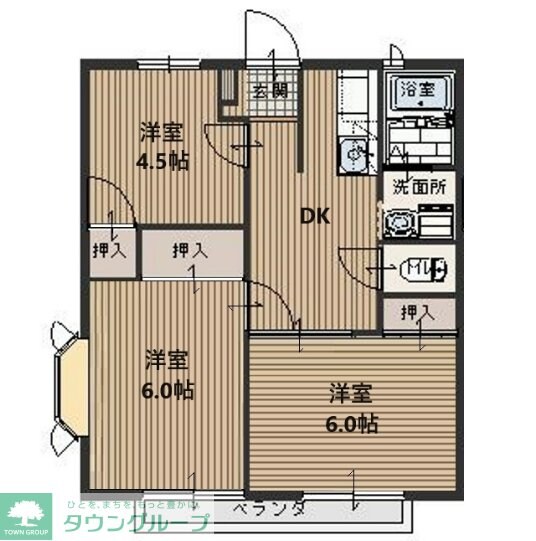 サンシティハウスＡの物件間取画像