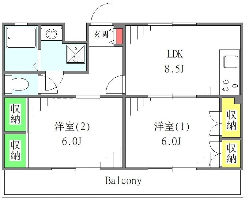 セブンヒルズマンションの物件間取画像