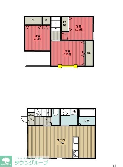 神明貸家2号棟の物件間取画像
