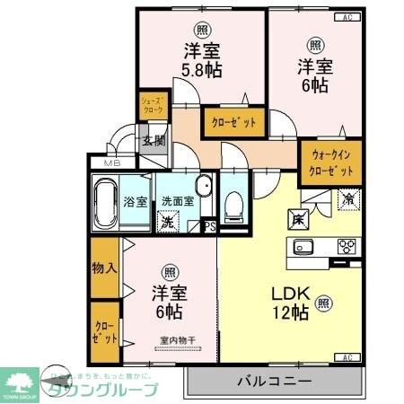 ロイジェントパークスレイクタウンIII　Ｎ棟の物件間取画像