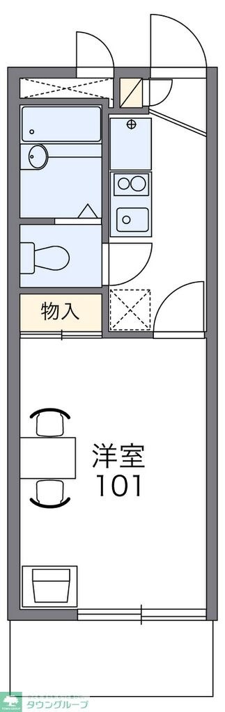 レオパレスツインハイツＢの物件間取画像
