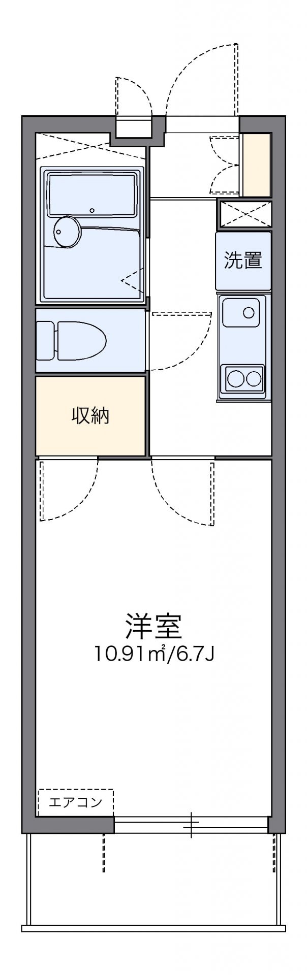 レオパレスプチパレＫの物件間取画像