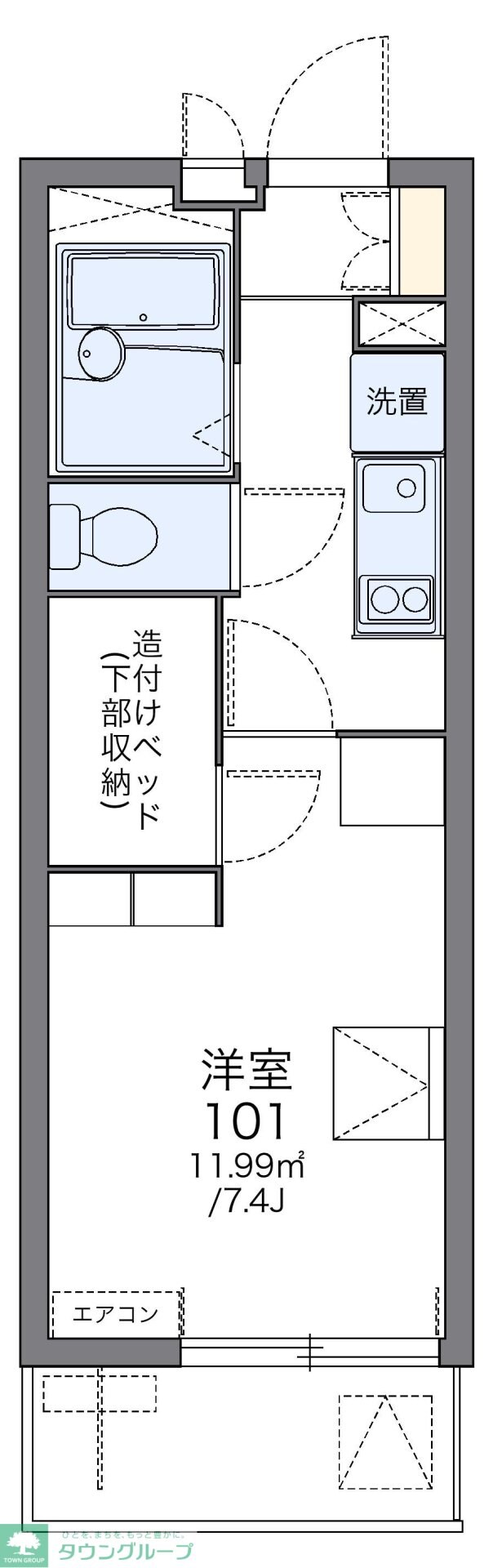 レオパレスレインボーステイツ　３７７４７の物件間取画像