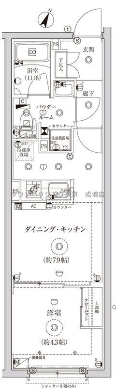 グローリオシェルト池袋IIの物件間取画像