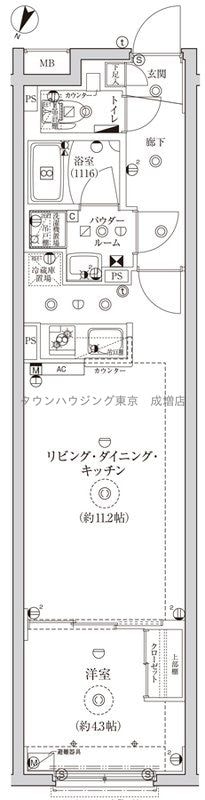 グローリオシェルト池袋IIの物件間取画像