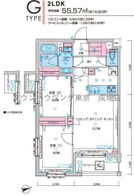 GENOVIA板橋東山町skygardenの物件間取画像