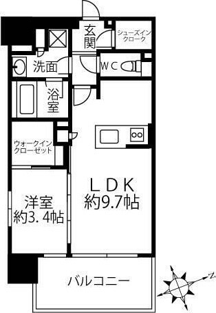 クリオラベルヴィ名古屋花の木の物件間取画像