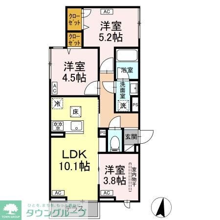 セレスティア中台IIの物件間取画像