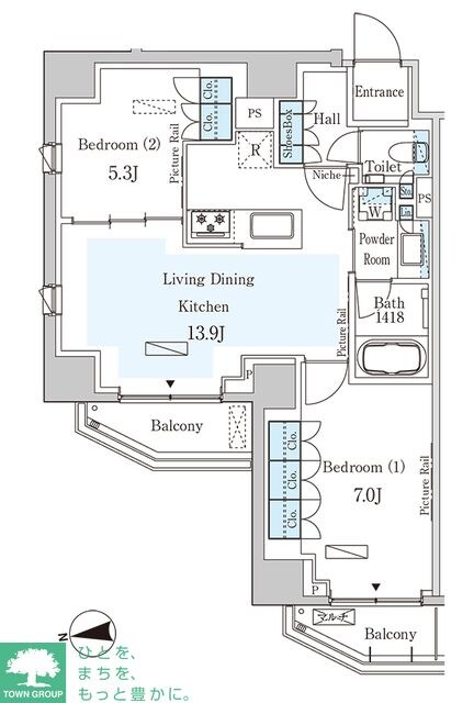 パークアクシス三番町の物件間取画像